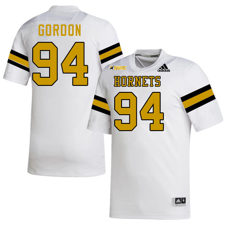 Alabama State Hornets #94 Cameron Gordon College Football Jerseys,Uniforms-White